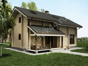 Проект №40 дома из бруса 8,4х12,02