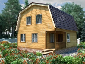 Проект №60 дома из бруса 7,5х8