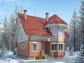 Проект №43 дома из бруса 9,7х8,7