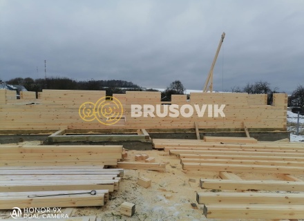 Дом 8х12 м из профилированного бруса 145х145 мм по индивидуальному проекту в д. Измайлово, Дмитровский городской округ, Московская область