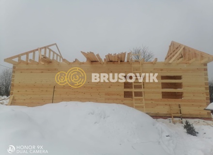 Дом 12х12м из профилированного бруса 145х195мм по индивидуальному проекту в р.п. им. Цюрупы, г.о. Воскресенск, Московская область