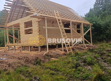 Дом 7,5х10,5м по проекту № 2 из профилированного бруса 145х195мм д. Щекино, Вытегорский район, Вологодская область