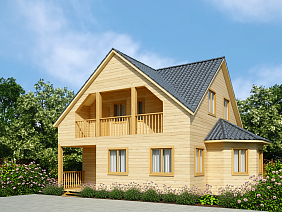 Проект №13 дома из бруса 10х8