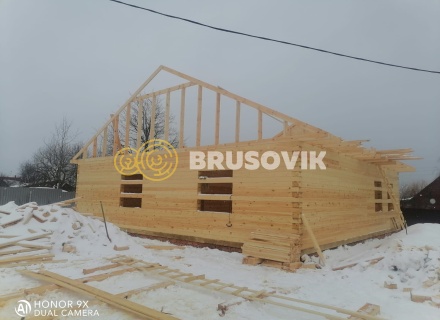 Дом 12х12м из профилированного бруса 145х195мм по индивидуальному проекту в р.п. им. Цюрупы, г.о. Воскресенск, Московская область