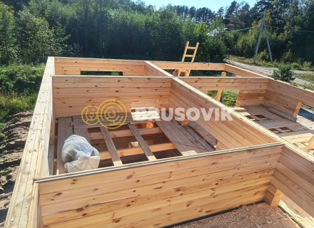 Дом 7,5х10,5м по проекту № 2 из профилированного бруса 145х195мм д. Щекино, Вытегорский район, Вологодская область