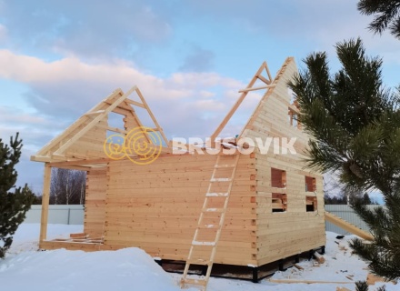 Дом 7х8 м из профилированного бруса 145х145 мм по проекту № 62 в коттеджном посёлке Лесной Ручей, Некрасовский район, Ярославская область
