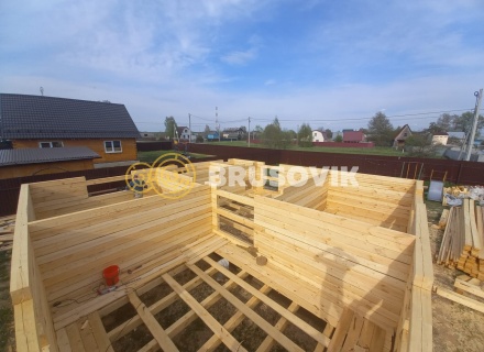 Полутораэтажный дом 9х9м из обрезного бруса 150х150мм по индивидуальному проекту в деревне Соболево, Орехово-Зуевский городской округ, Московская область