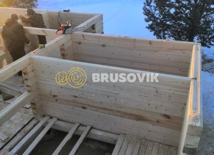 Дом 7х8 м из профилированного бруса 145х145 мм по проекту № 62 в коттеджном посёлке Лесной Ручей, Некрасовский район, Ярославская область