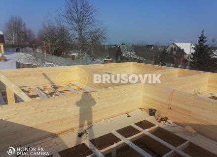 Дом 12х12м из профилированного бруса 145х195мм по индивидуальному проекту в р.п. им. Цюрупы, г.о. Воскресенск, Московская область