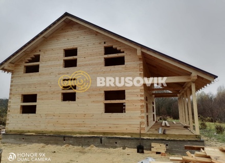 Дом 9х10м с террасой 2,5х10м из профилированного бруса 145х195мм г. Кимры, Тверская область