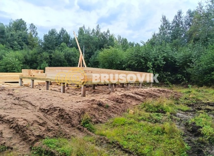 Дом 7,5х10,5м по проекту № 2 из профилированного бруса 145х195мм д. Щекино, Вытегорский район, Вологодская область