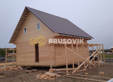 Дом 7х7,5м из профилированного бруса 145х145мм по индивидуальному проекту в селе Юсупово, городской округ Домодедово, Московская область