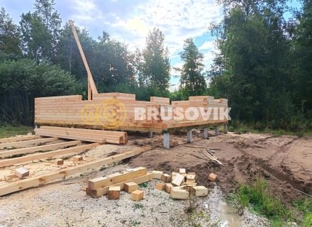 Дом 7,5х10,5м по проекту № 2 из профилированного бруса 145х195мм д. Щекино, Вытегорский район, Вологодская область