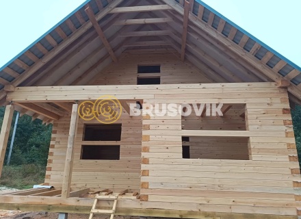 Дом 7,5х10,5м по проекту № 2 из профилированного бруса 145х195мм д. Щекино, Вытегорский район, Вологодская область