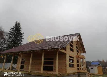 Дом 9х10м с террасой 2,5х10м из профилированного бруса 145х195мм г. Кимры, Тверская область