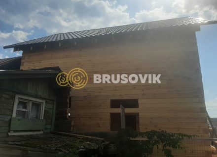 Дом 6х7 м с гаражом 4х7 м из обрезного бруса 150х150 мм по индивидуальному проекту в д. Соболево, Орехово-Зуевский г.о., Московская область