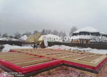 Двухэтажный дом 10х11 м из обрезного бруса 150х150 мм по индивидуальному проекту в СНТ Малиновая Роща, городской округ Домодедово, Московская область