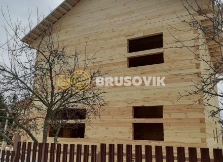 Двухэтажный дом 10х11 м из обрезного бруса 150х150 мм по индивидуальному проекту в СНТ Малиновая Роща, городской округ Домодедово, Московская область
