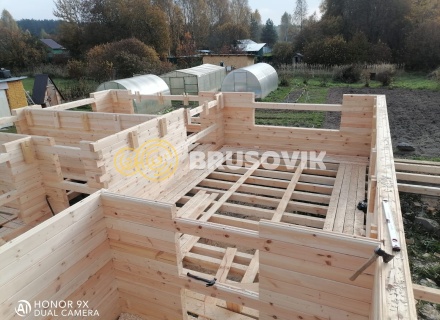 Дом 9х10м с террасой 2,5х10м из профилированного бруса 145х195мм г. Кимры, Тверская область