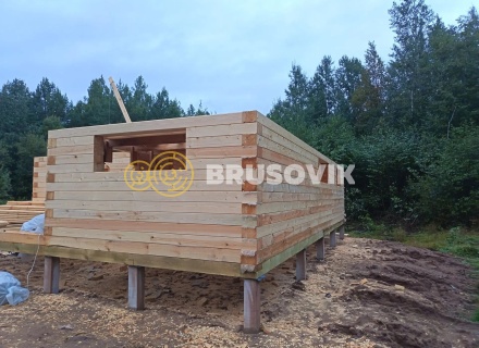 Дом 7,5х10,5м по проекту № 2 из профилированного бруса 145х195мм д. Щекино, Вытегорский район, Вологодская область