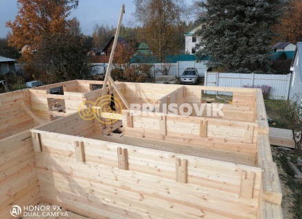 Дом 9х10м с террасой 2,5х10м из профилированного бруса 145х195мм г. Кимры, Тверская область