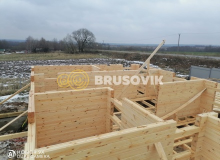 Дом 8х12 м из профилированного бруса 145х145 мм по индивидуальному проекту в д. Измайлово, Дмитровский городской округ, Московская область