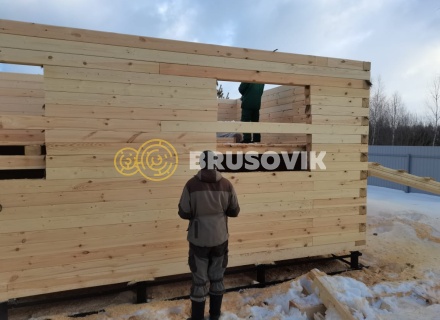 Дом 7х8 м из профилированного бруса 145х145 мм по проекту № 62 в коттеджном посёлке Лесной Ручей, Некрасовский район, Ярославская область