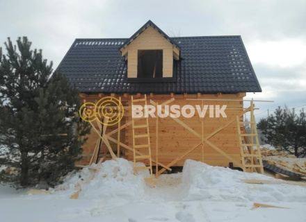 Дом 7х8 м из профилированного бруса 145х145 мм по проекту № 62 в коттеджном посёлке Лесной Ручей, Некрасовский район, Ярославская область