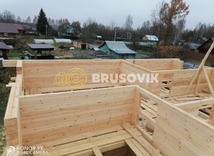 Дом 9х10м с террасой 2,5х10м из профилированного бруса 145х195мм г. Кимры, Тверская область