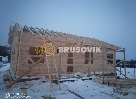 Дом 8х12 м из профилированного бруса 145х145 мм по индивидуальному проекту в д. Измайлово, Дмитровский городской округ, Московская область