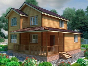 Проект №76 дома из бруса 8,5х8,5