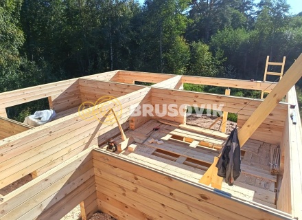 Дом 7,5х10,5м по проекту № 2 из профилированного бруса 145х195мм д. Щекино, Вытегорский район, Вологодская область