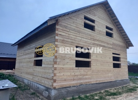 Полутораэтажный дом 9х9м из обрезного бруса 150х150мм по индивидуальному проекту в деревне Соболево, Орехово-Зуевский городской округ, Московская область