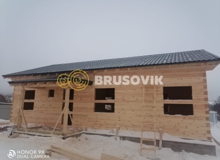 Дом 8х12 м из профилированного бруса 145х145 мм по индивидуальному проекту в д. Измайлово, Дмитровский городской округ, Московская область