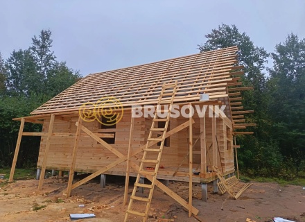 Дом 7,5х10,5м по проекту № 2 из профилированного бруса 145х195мм д. Щекино, Вытегорский район, Вологодская область