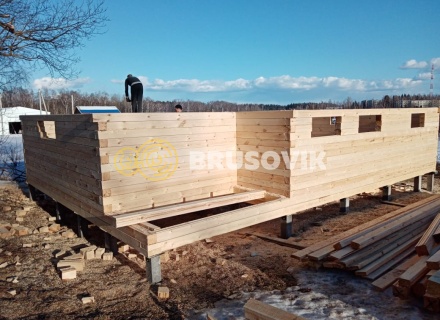 Дом 7,5х10 м. из профилированного бруса 145х145 мм. по индивидуальному проекту в с. Семёновское