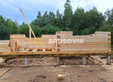 Дом 7,5х10,5м по проекту № 2 из профилированного бруса 145х195мм д. Щекино, Вытегорский район, Вологодская область
