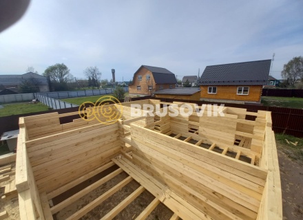 Полутораэтажный дом 9х9м из обрезного бруса 150х150мм по индивидуальному проекту в деревне Соболево, Орехово-Зуевский городской округ, Московская область