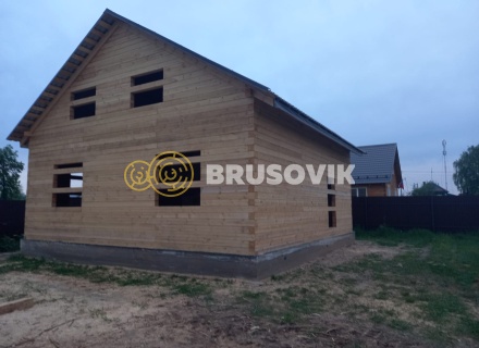 Полутораэтажный дом 9х9м из обрезного бруса 150х150мм по индивидуальному проекту в деревне Соболево, Орехово-Зуевский городской округ, Московская область