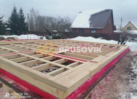 Двухэтажный дом 10х11 м из обрезного бруса 150х150 мм по индивидуальному проекту в СНТ Малиновая Роща, городской округ Домодедово, Московская область