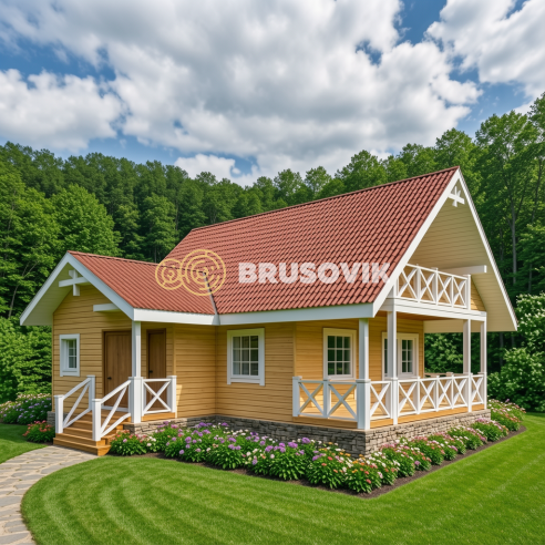 Проект №9 дома из бруса 9х9,6