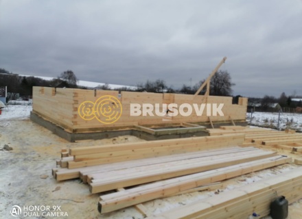 Дом 8х12 м из профилированного бруса 145х145 мм по индивидуальному проекту в д. Измайлово, Дмитровский городской округ, Московская область