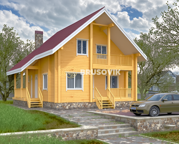 Проект №1 дома из бруса 9,4х9,5