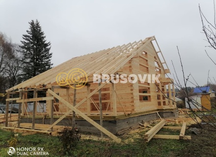 Дом 9х10м с террасой 2,5х10м из профилированного бруса 145х195мм г. Кимры, Тверская область