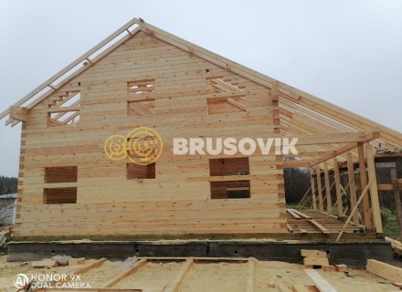 Дом 9х10м с террасой 2,5х10м из профилированного бруса 145х195мм г. Кимры, Тверская область