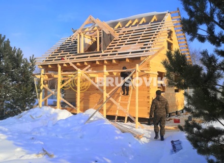 Дом 7х8 м из профилированного бруса 145х145 мм по проекту № 62 в коттеджном посёлке Лесной Ручей, Некрасовский район, Ярославская область