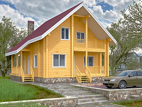 Проект №1 дома из бруса 9,4х9,5