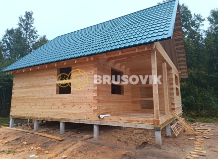 Дом 7,5х10,5м по проекту № 2 из профилированного бруса 145х195мм д. Щекино, Вытегорский район, Вологодская область