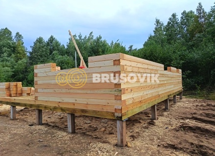 Дом 7,5х10,5м по проекту № 2 из профилированного бруса 145х195мм д. Щекино, Вытегорский район, Вологодская область