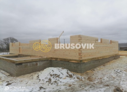 Дом 8х12 м из профилированного бруса 145х145 мм по индивидуальному проекту в д. Измайлово, Дмитровский городской округ, Московская область